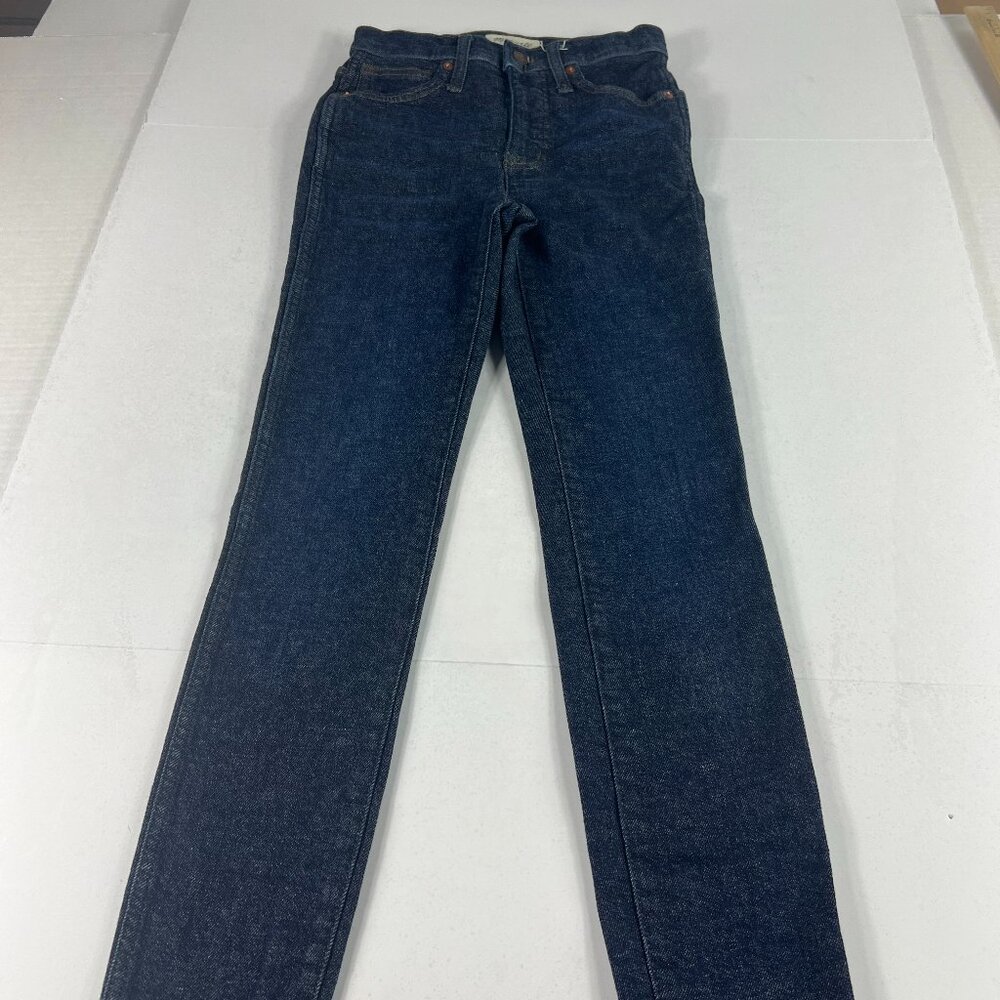 Madewell Jeans Women's 23 10" High Rise Skinny Dark Blue Faded Stretch Denim
